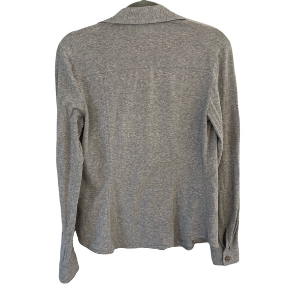 Lafayette 148‎ Gray Utility Casual Grunge Soft Button-Up Shirt Small - Picture 2 of 6